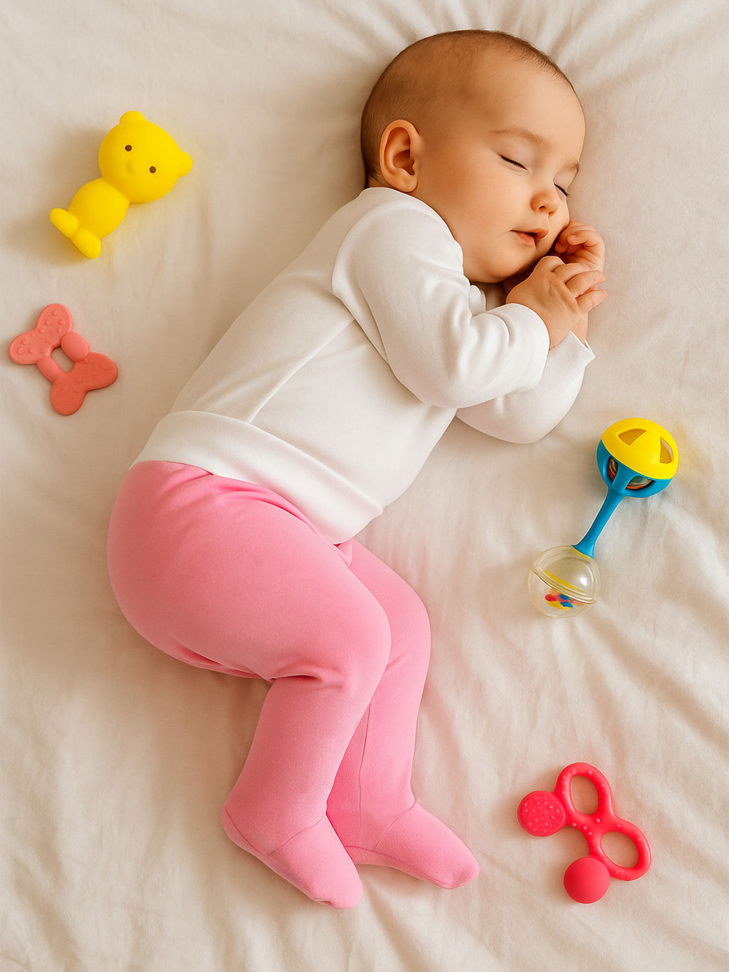 Ползунки короткие розовые 224 (68, 44)