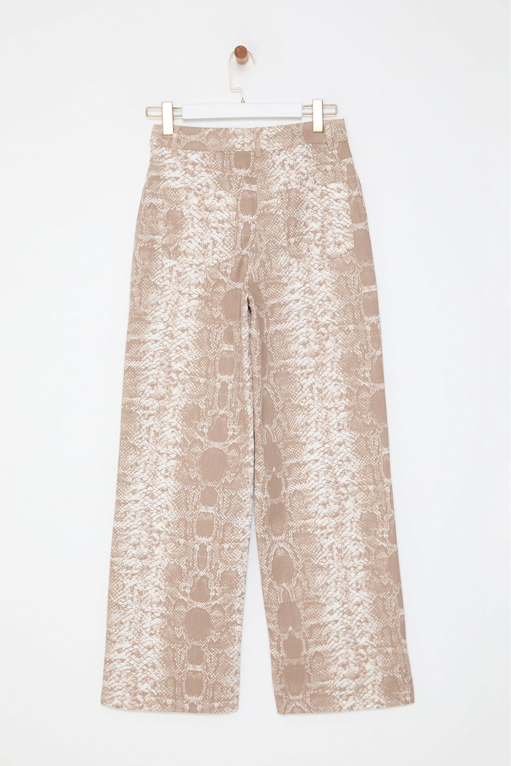 Ac?k Kahverengi Y?lan Desenli Straight/Duz Kesim Dokuma Pantolon TWOAW25PL00065 - Trendyolmilla фото 7