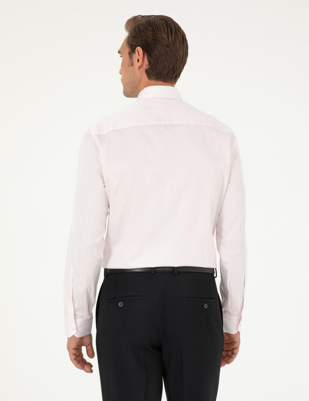 A__k Pembe Slim Fit Uzun Kollu Basic G_mlek