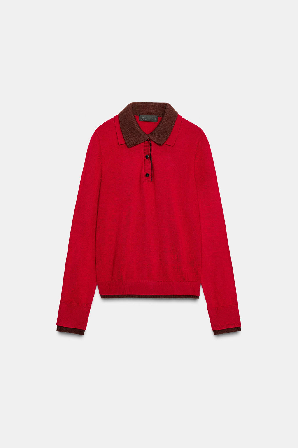 CONTRAST KNIT POLO SHIRT - Zara фото 2