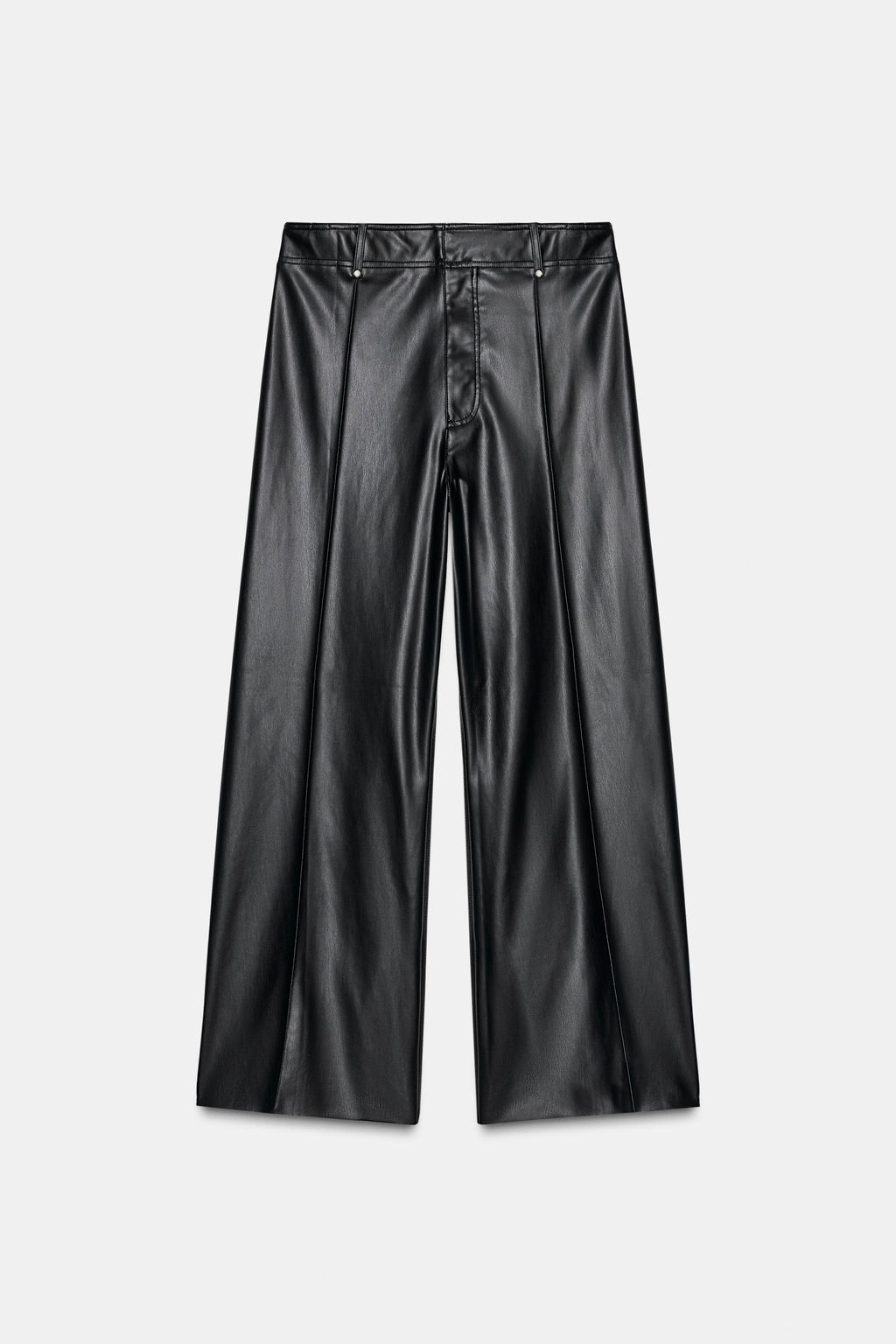 ZW COLLECTION TAILORED WIDE-LEG LEATHER-EFFECT TROUSERS - Zara фото 5