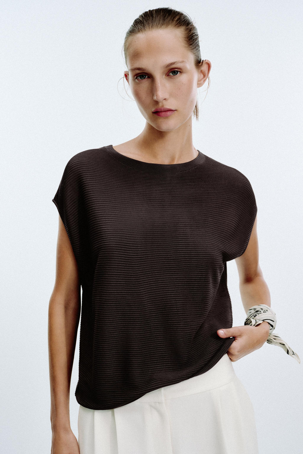 SLEEVELESS RIB KNIT TOP - Zara фото 2