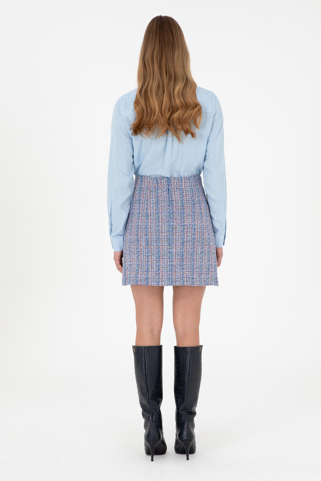 Женская синяя тканая юбка Неожиданная скидка в корзине - U.s. polo assn фото 4