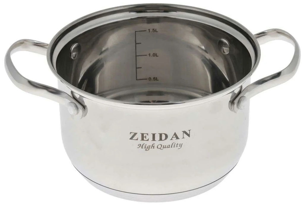 Кастрюля нерж 2,1 л (16 см) ZEIDAN, ст. крыш, 5-ти слойное капс дно, арт. Z-50242