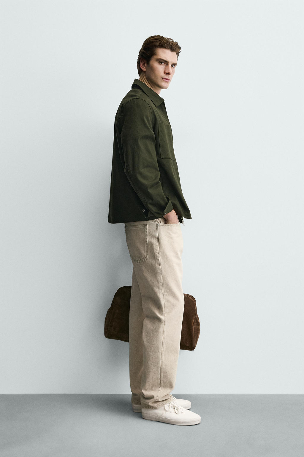 SOBRECAMISA REGULAR FIT BOLSILLOS / Khaki - Zara фото 4