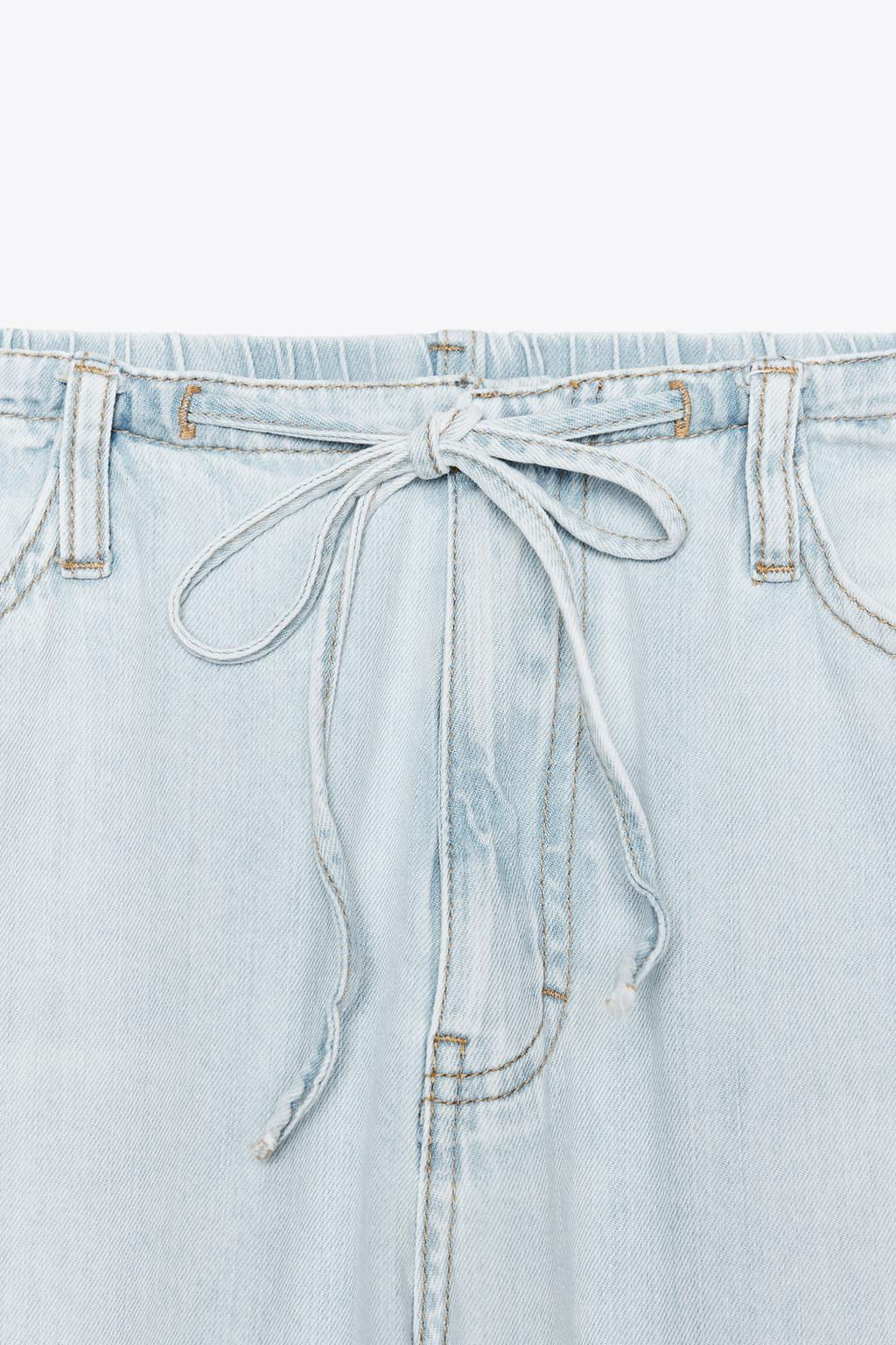 PYJAMA-STYLE DENIM TROUSERS - Zara фото 8