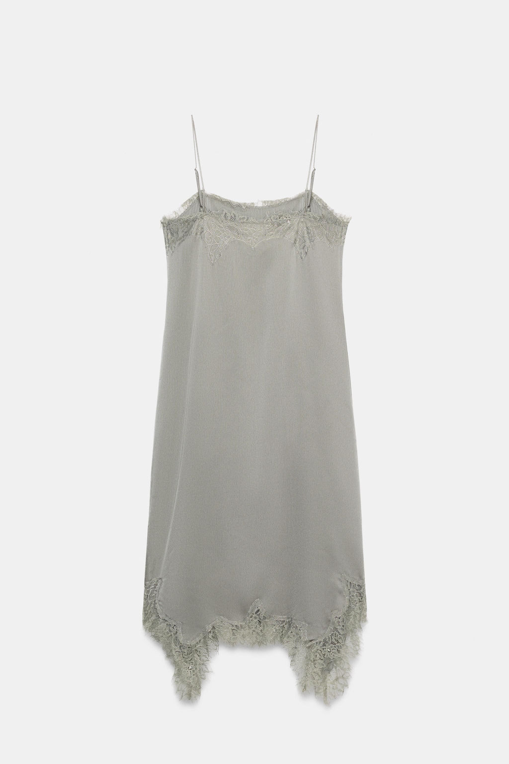 VESTIDO MIDI ENCAJE ZW COLLECTION / Gris medio - Zara фото 8