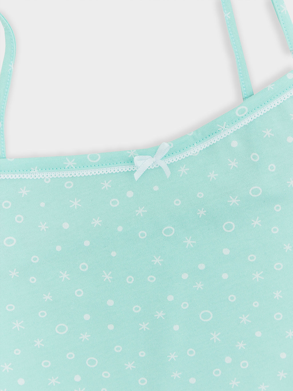Комплект для девочек (майка, трусы) голубой в белые снежинки - Mark formelle фото 3