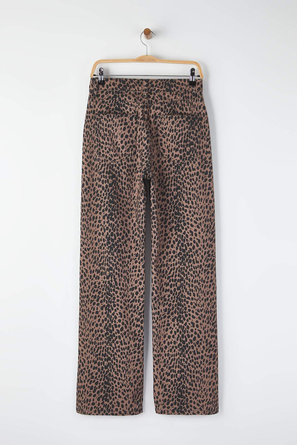 Cok Renkli Leopar Desenli Yuksek Bel Wide Leg Jeans TWOAW26JE00105 - Trendyolmilla фото 6