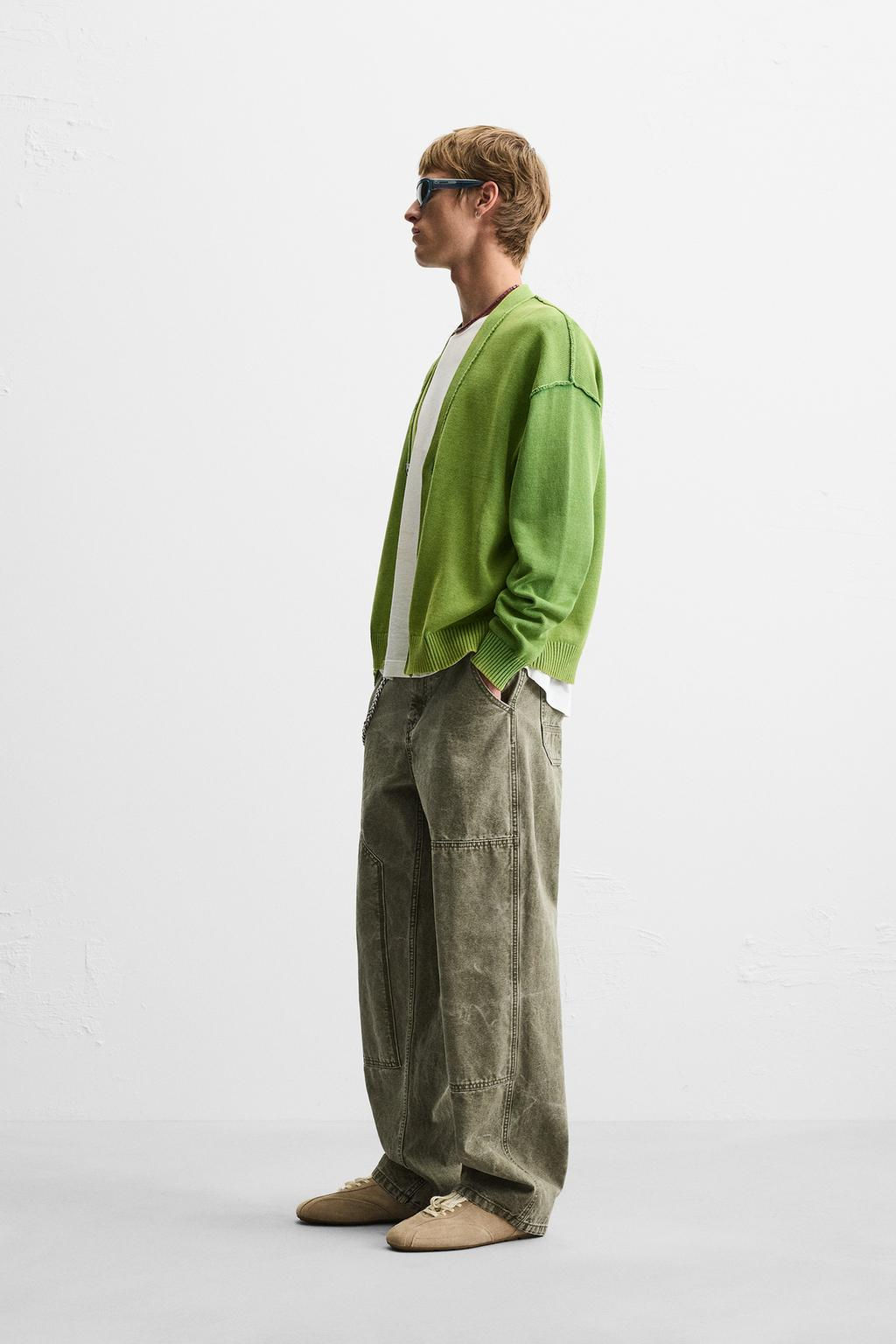 WASHED CARDIGAN WITH REVERSE EFFECT - Zara фото 7