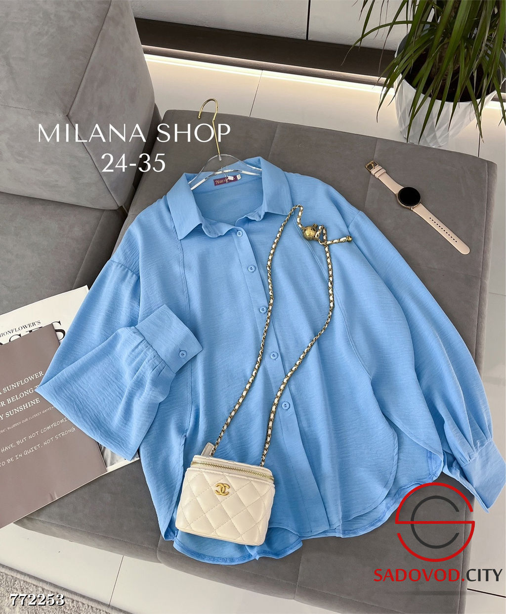 Женская однотонная рубашка - Zum ming фото 2