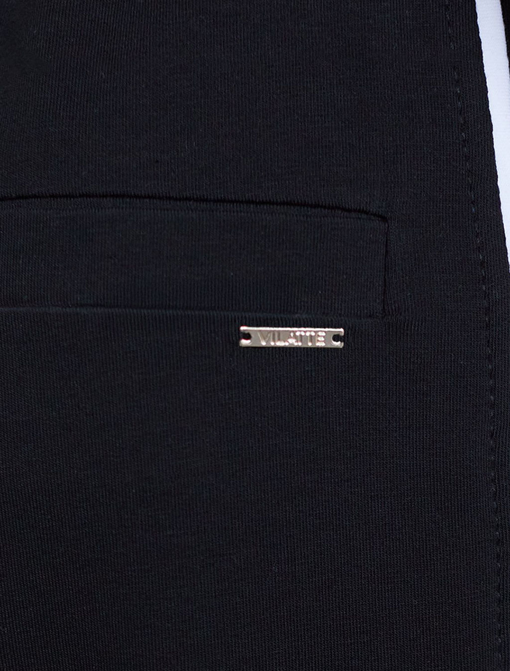 Прямые брюки с лампасами из эластичного футера двухнитки без начеса - Vilatte фото 2