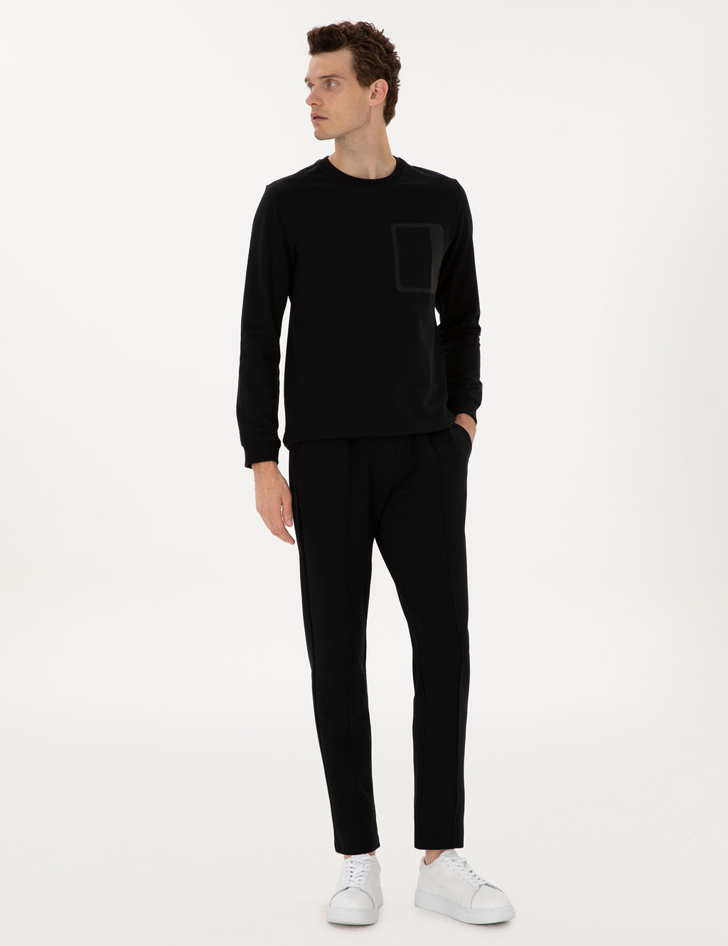 Siyah Slim Fit Nerv_rl_ D_z Pa_a E_ofman Alt_