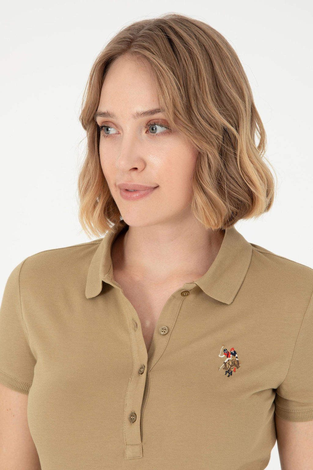 Женская футболка цвета хаки - U.s. polo assn фото 2