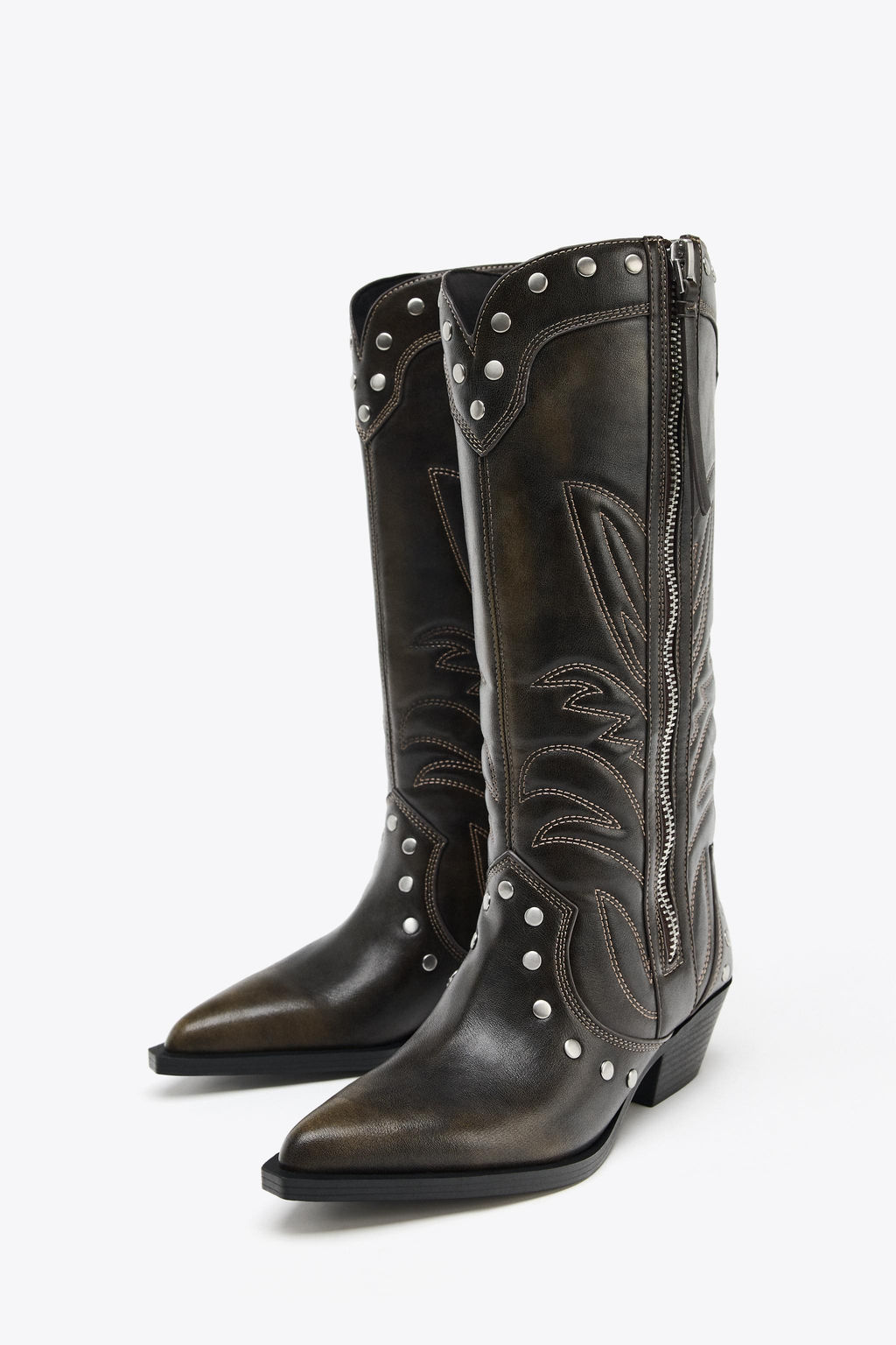 COWBOY STUDDED BOOTS - Zara фото 17