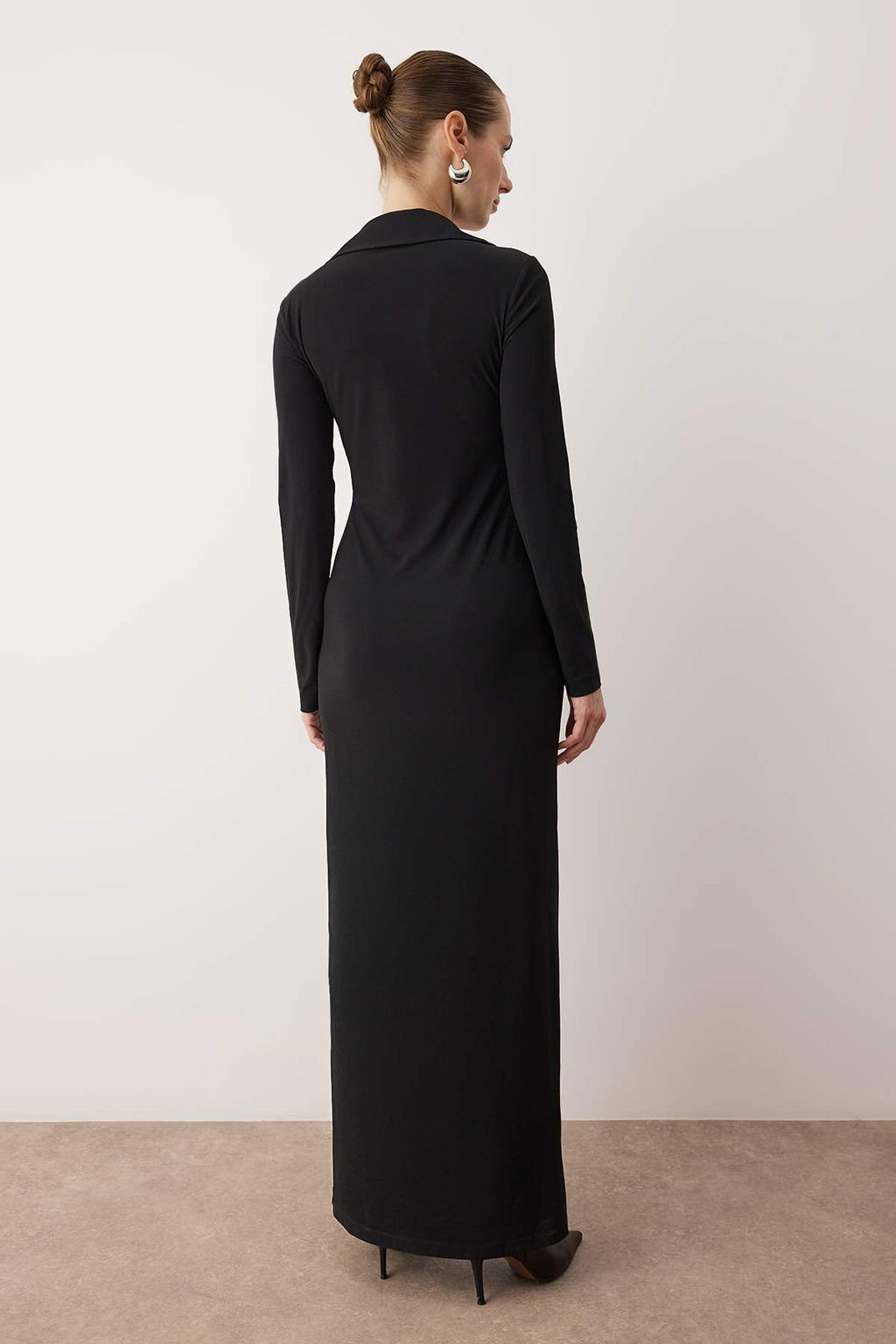 Siyah Duz Maxi Orme Elbise TWOAW26EL00110
