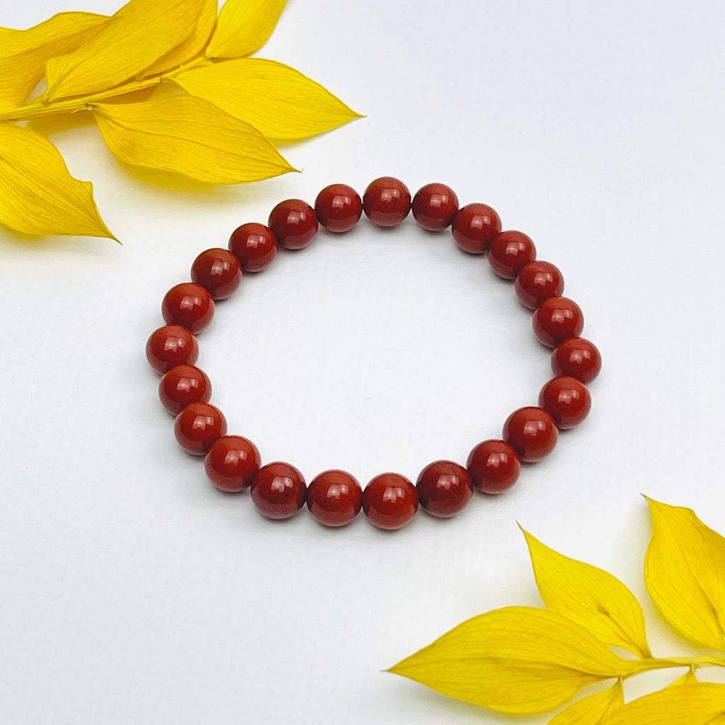 Браслет из кирпичной Яшмы 18,5 см