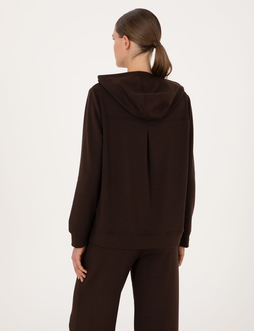 Kahverengi Oversize Modal Kar___ml_ Kap__onlu Sweatshirt
