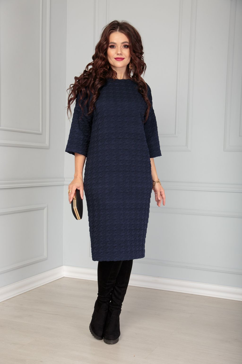 Платье темно-синее для полных - Almond фото 2