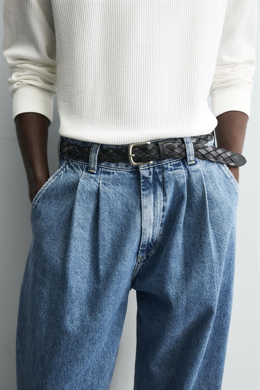 WIDE-FIT PLEATED JEANS - Zara фото 7