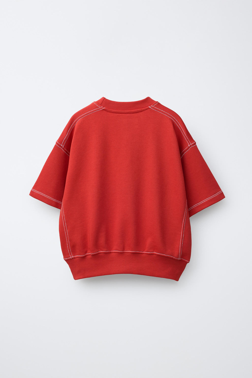 CONJUNTO CAMISETA Y BERMUDA FELPA PESPUNTES / Rojo - Zara фото 3