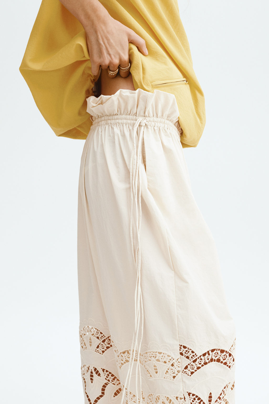 Broderie anglaise drawstring trousers - H&m фото 4