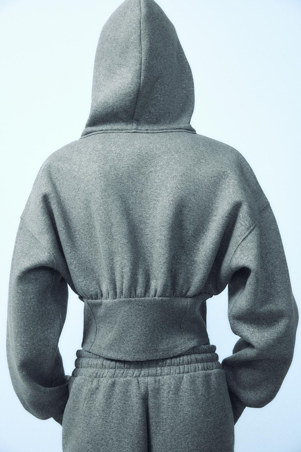 GLITTER CROPPED HOODIE - Zara фото 4