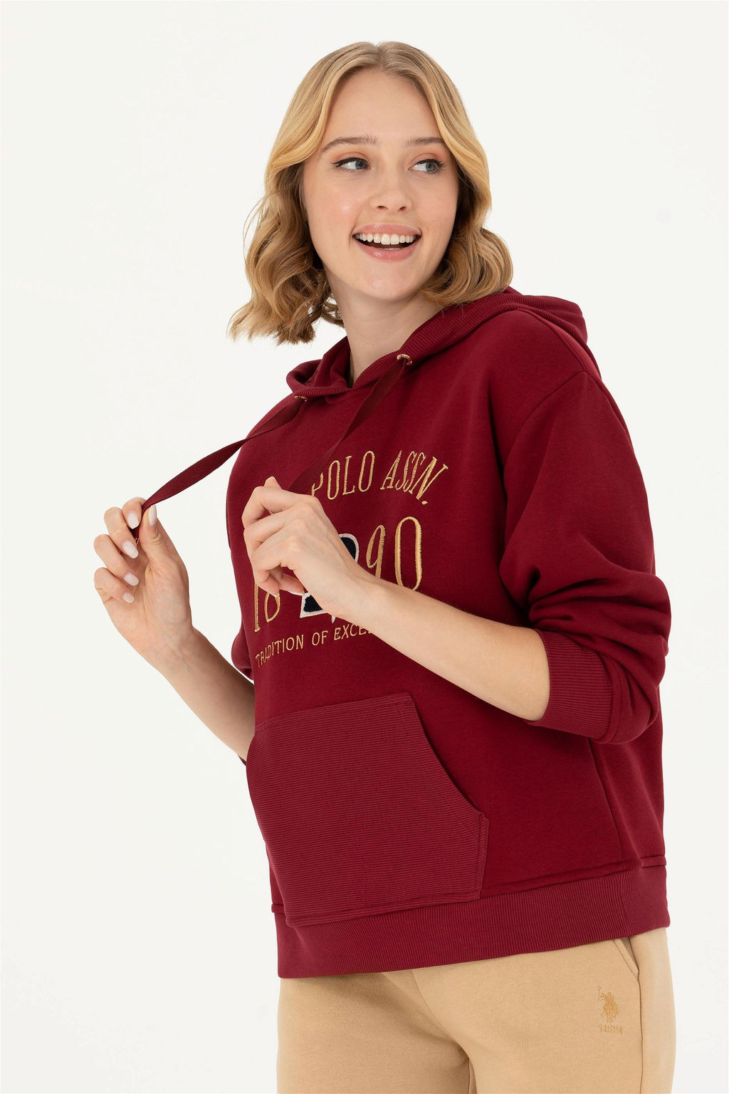 Женский бордово-красный свитшот - U.s. polo assn фото 2
