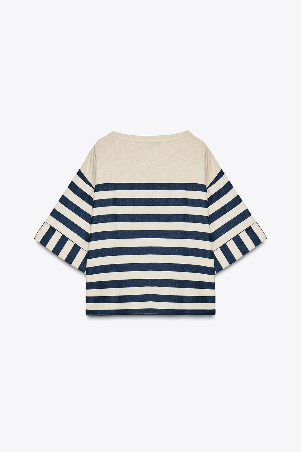 STRIPED LINEN BLEND SHIRT - Zara фото 15