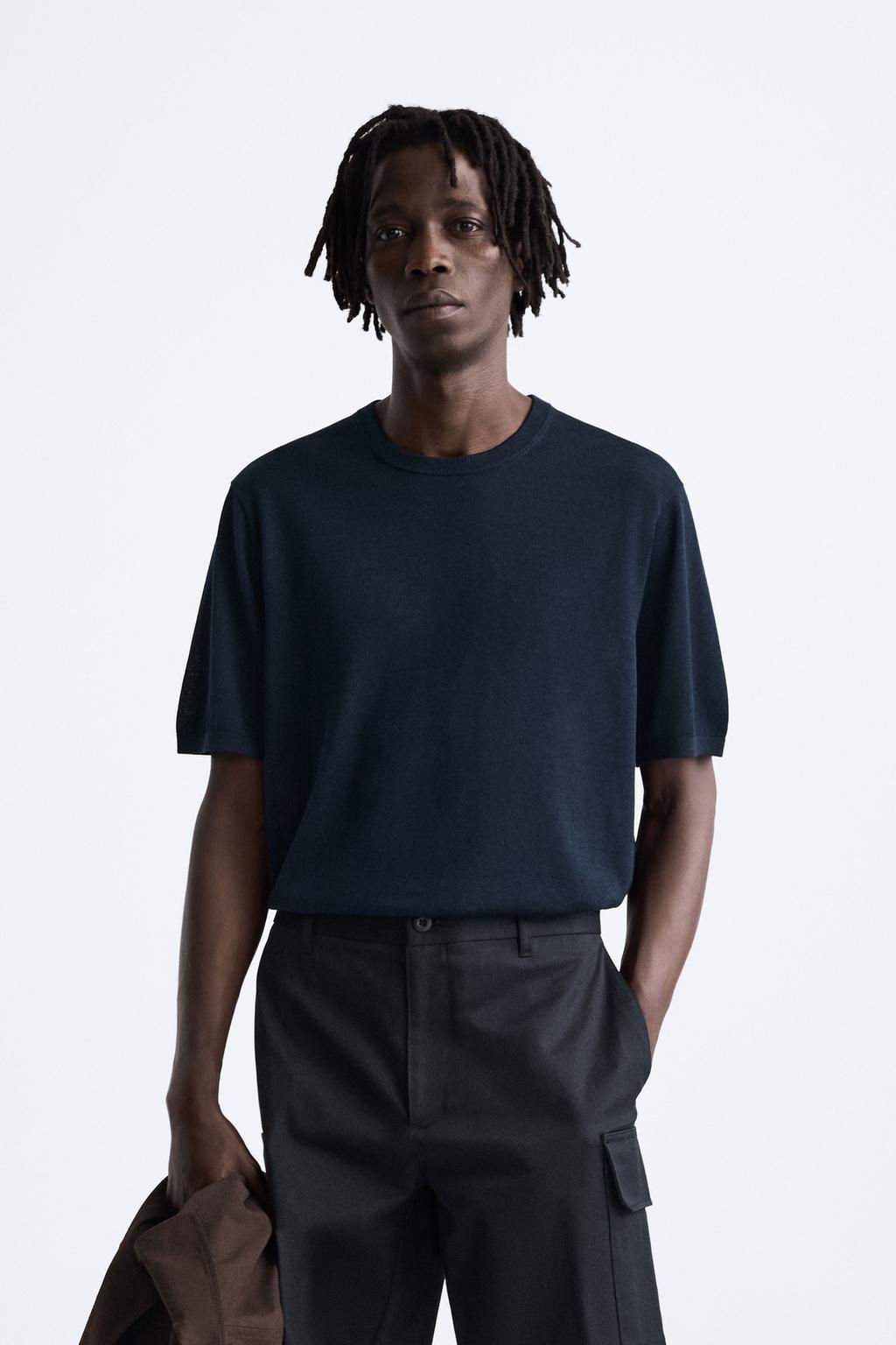 KNIT COTTON - SILK T-SHIRT - Zara фото 2
