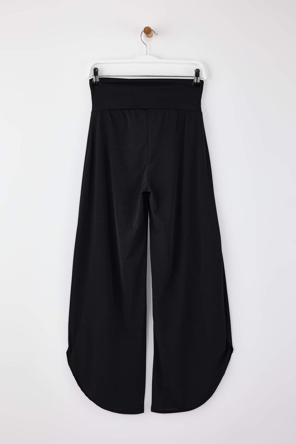 Siyah Barrel Beli Lastikli Aksesuar Detayl? Normal Bel Esnek Orme Pantolon TWOSS26PL00001