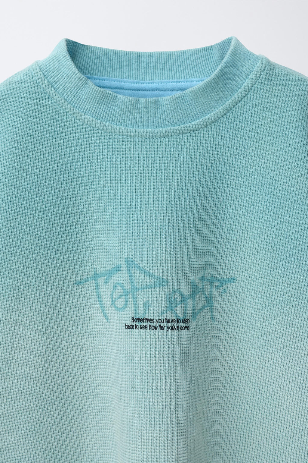 CAMISETA WAFFLE ESTAMPADO GRAFFITI / Celeste - Zara фото 3