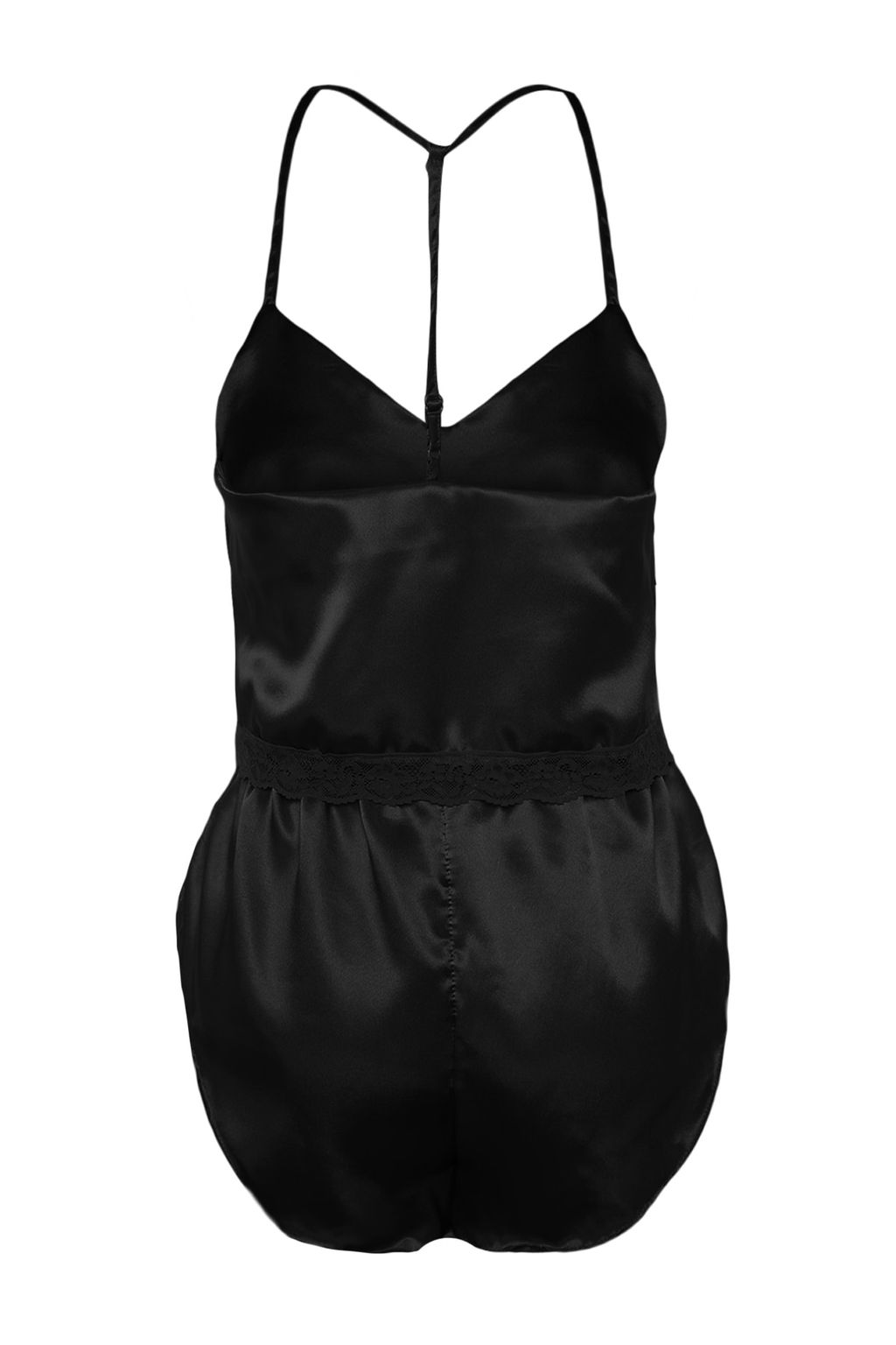 Trendyolmilla Siyah Dantelli Ip Ask?l? Crop Saten Sortlu Dokuma Pijama Tak?m? THMSS22PT0264 фото 8