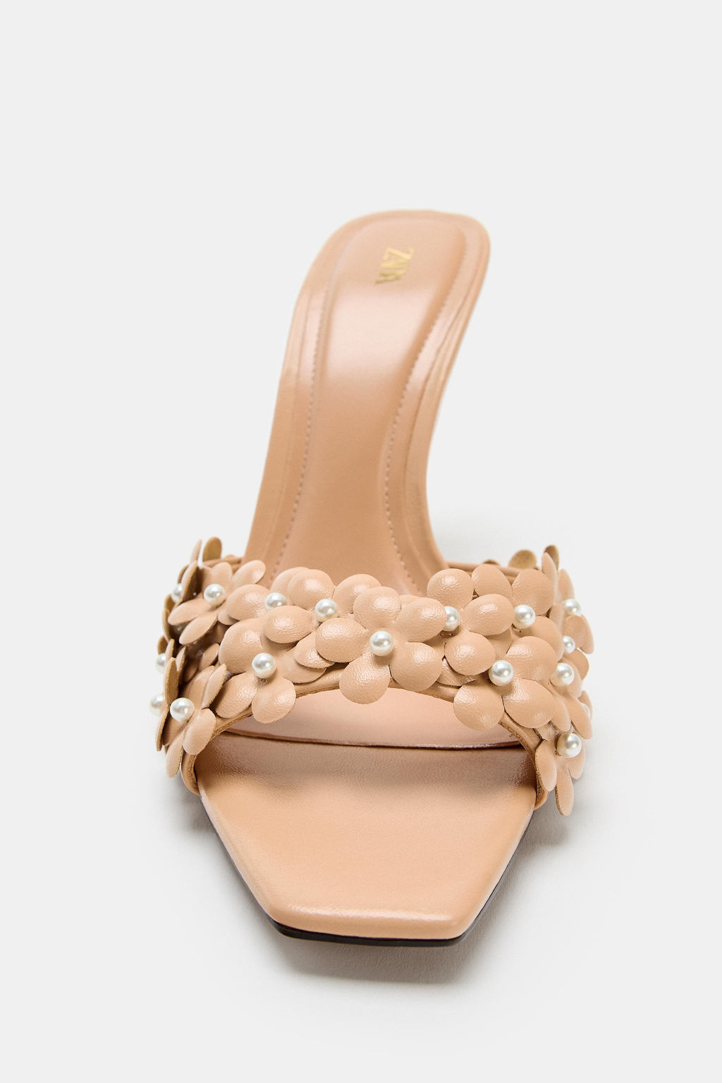 SANDALIA TAC?N APLIQUES FLORES / Beige - Zara фото 3