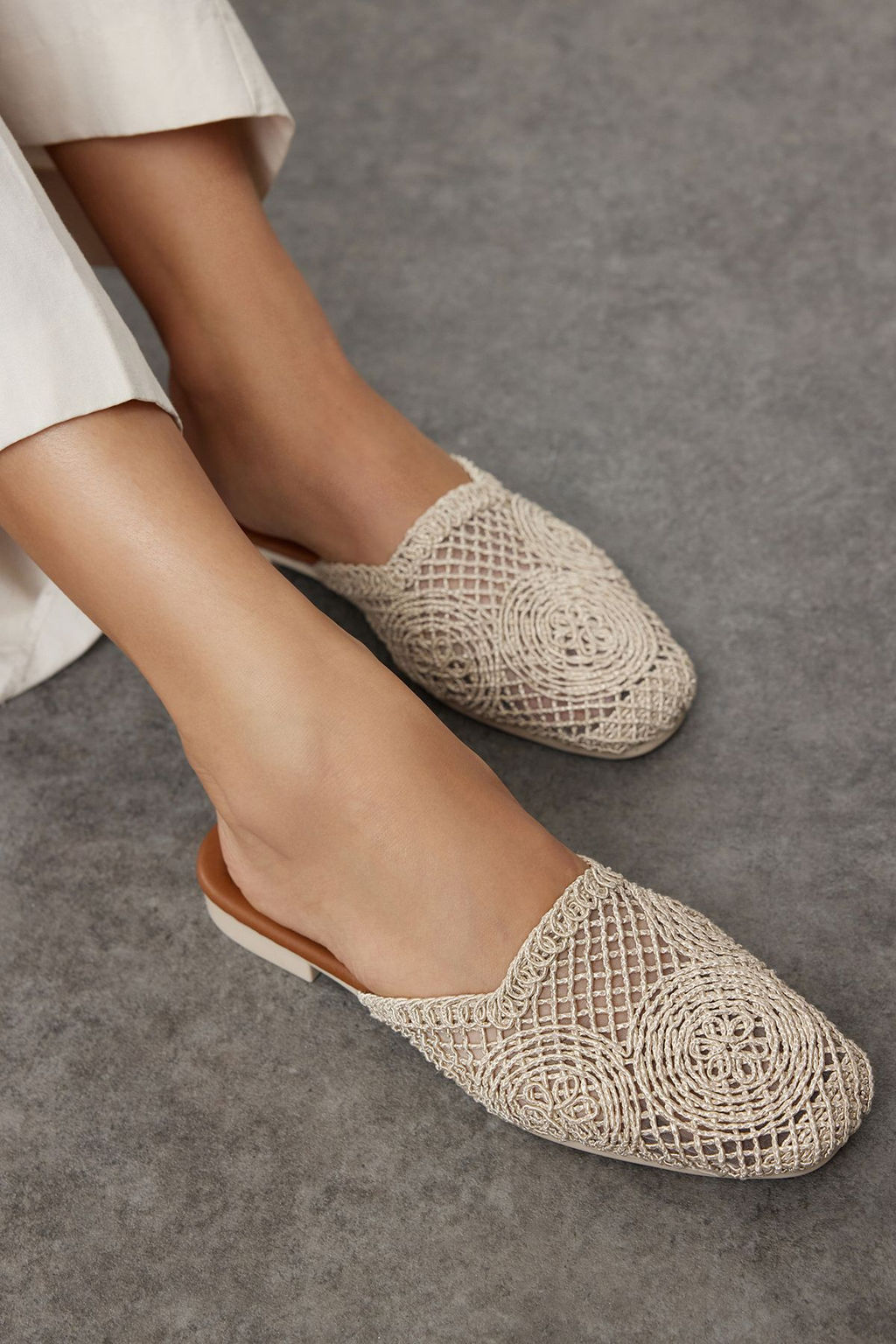 Trendyol Shoes Siyah Orgu Detayl? Kad?n Mule Terlik TAKSS24TE00000 - Trendyolmilla фото 11