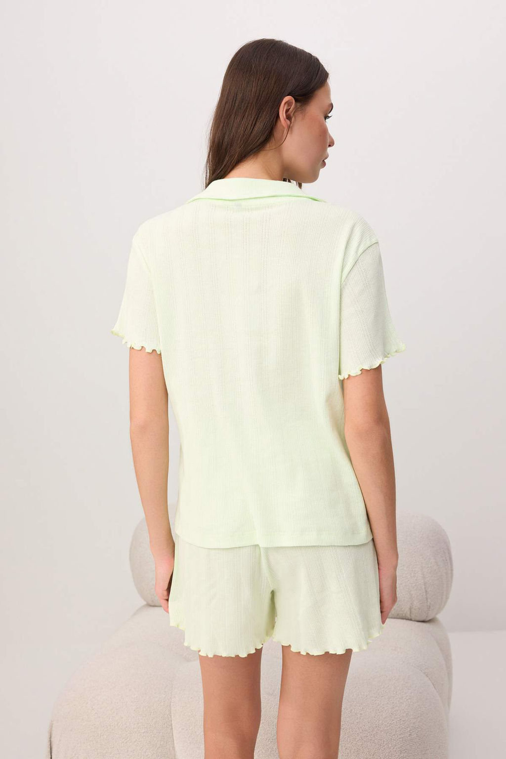 Mint %100 Pamuklu Baby Overloklu Fitilli/Pointel Orme Pijama Tak?m? THMSS26PT00204 - Trendyolmilla фото 4