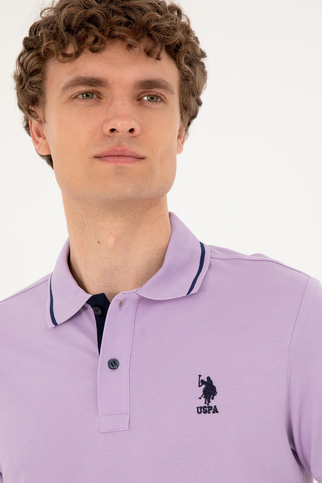 Мужская сиреневая базовая футболка - U.s. polo assn фото 2