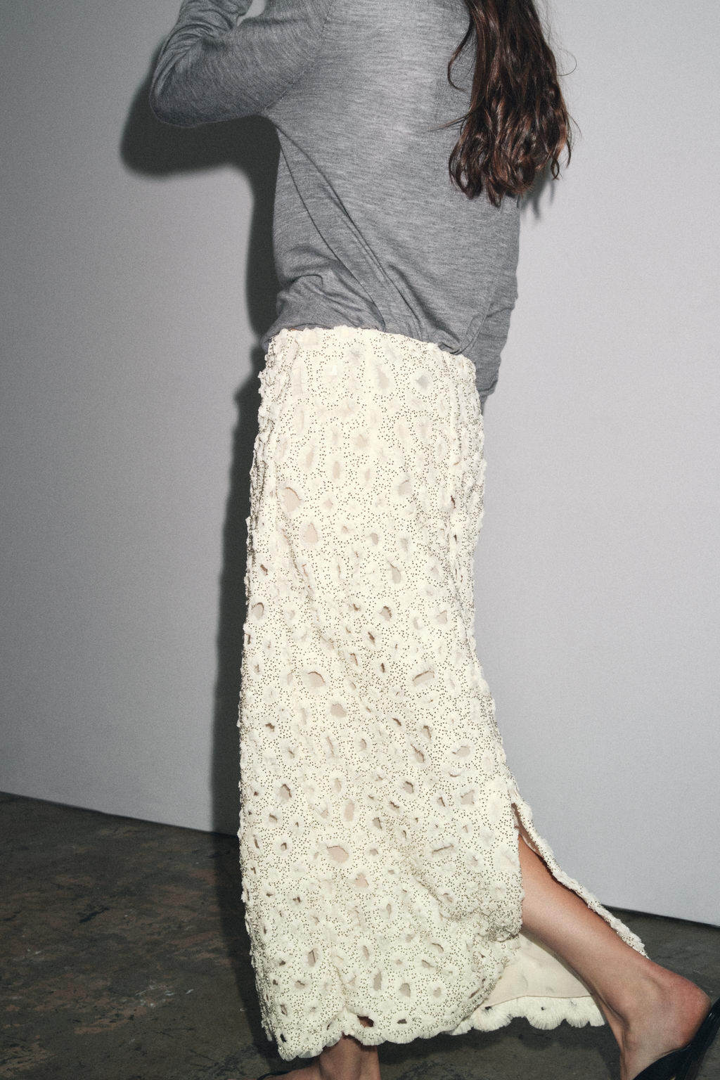 ZW COLLECTION BEADED MIDI SKIRT - Zara фото 3