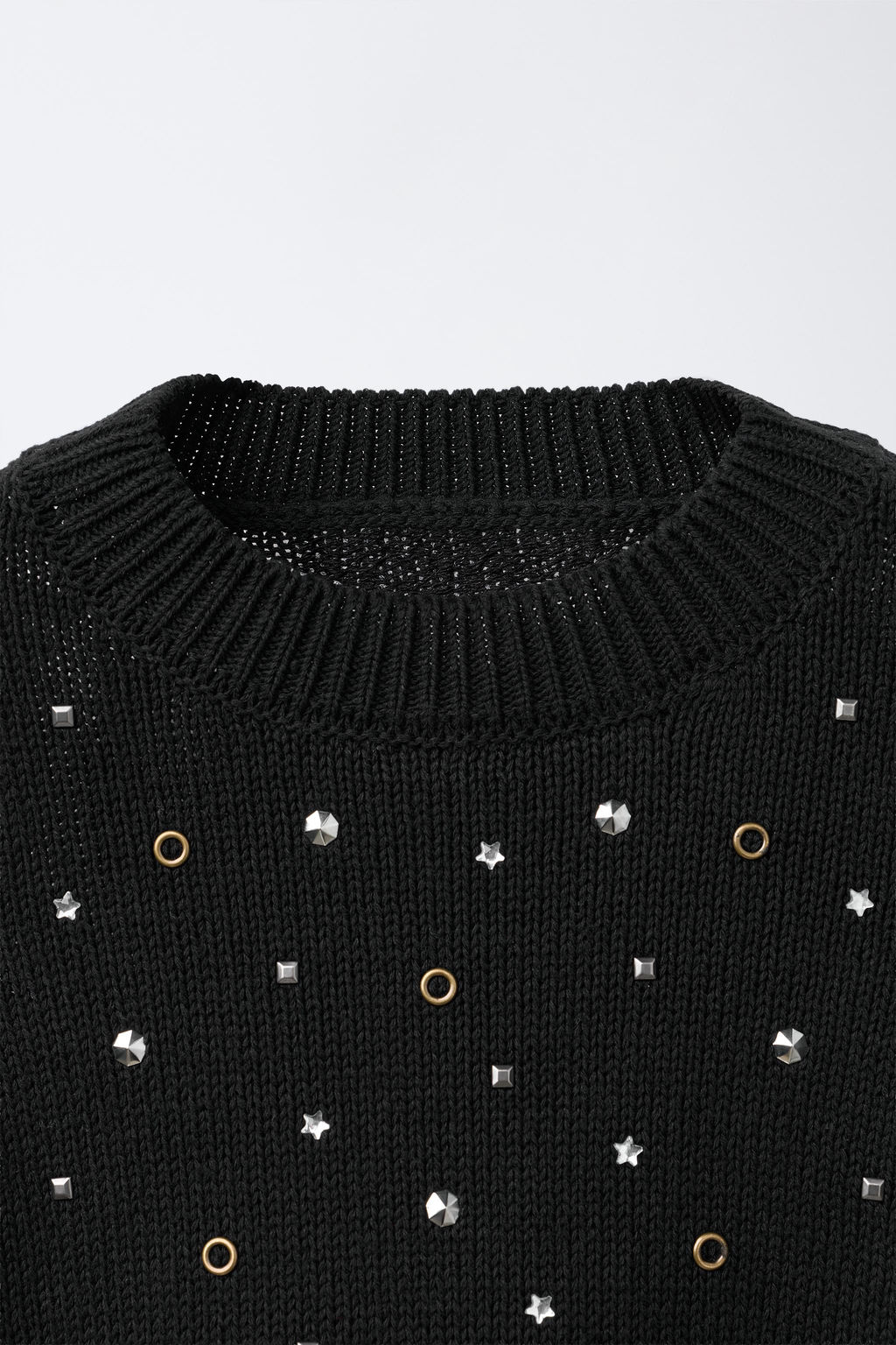 JERSEY PUNTO CUT OUT STRASS / Negro - Zara фото 3