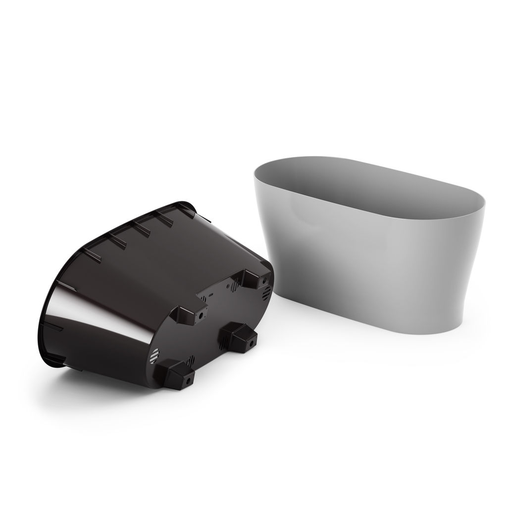 Горшок цветочный "Лея" 4л овальный двойной (с автополивом) (серый) М8591