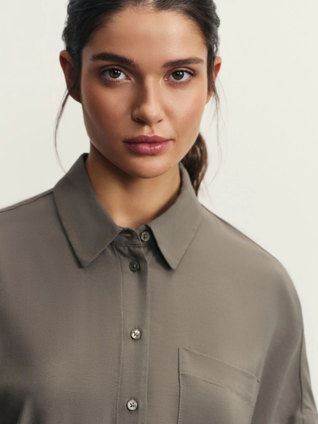 Рубашка с коротким рукавом из вискозы / Zarina  фото 7