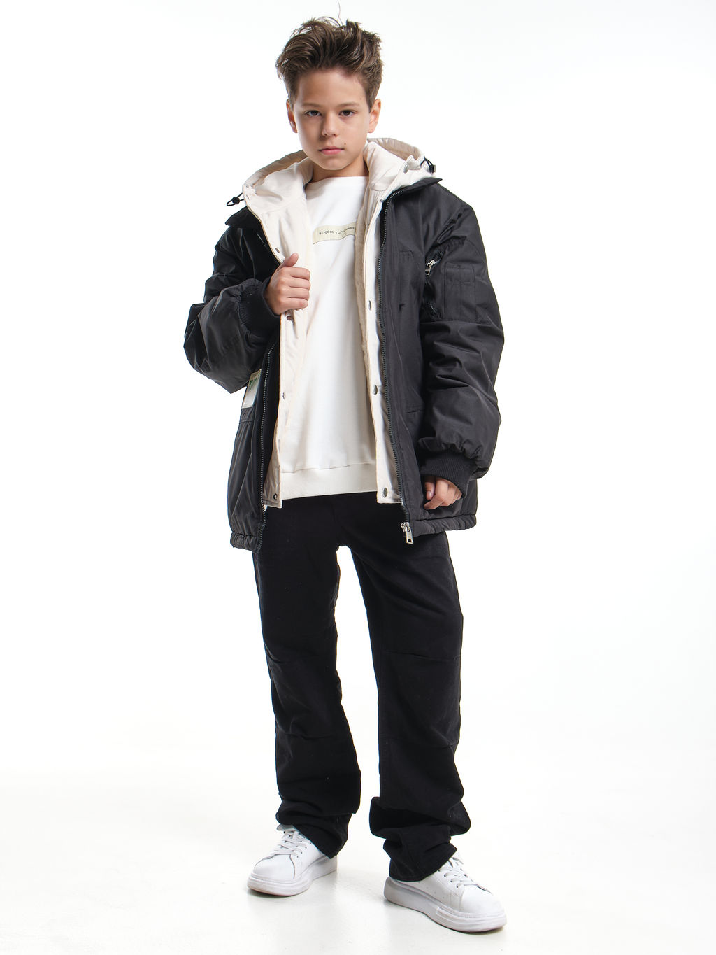 Куртка для мальчика утепленная 33-8215 черный