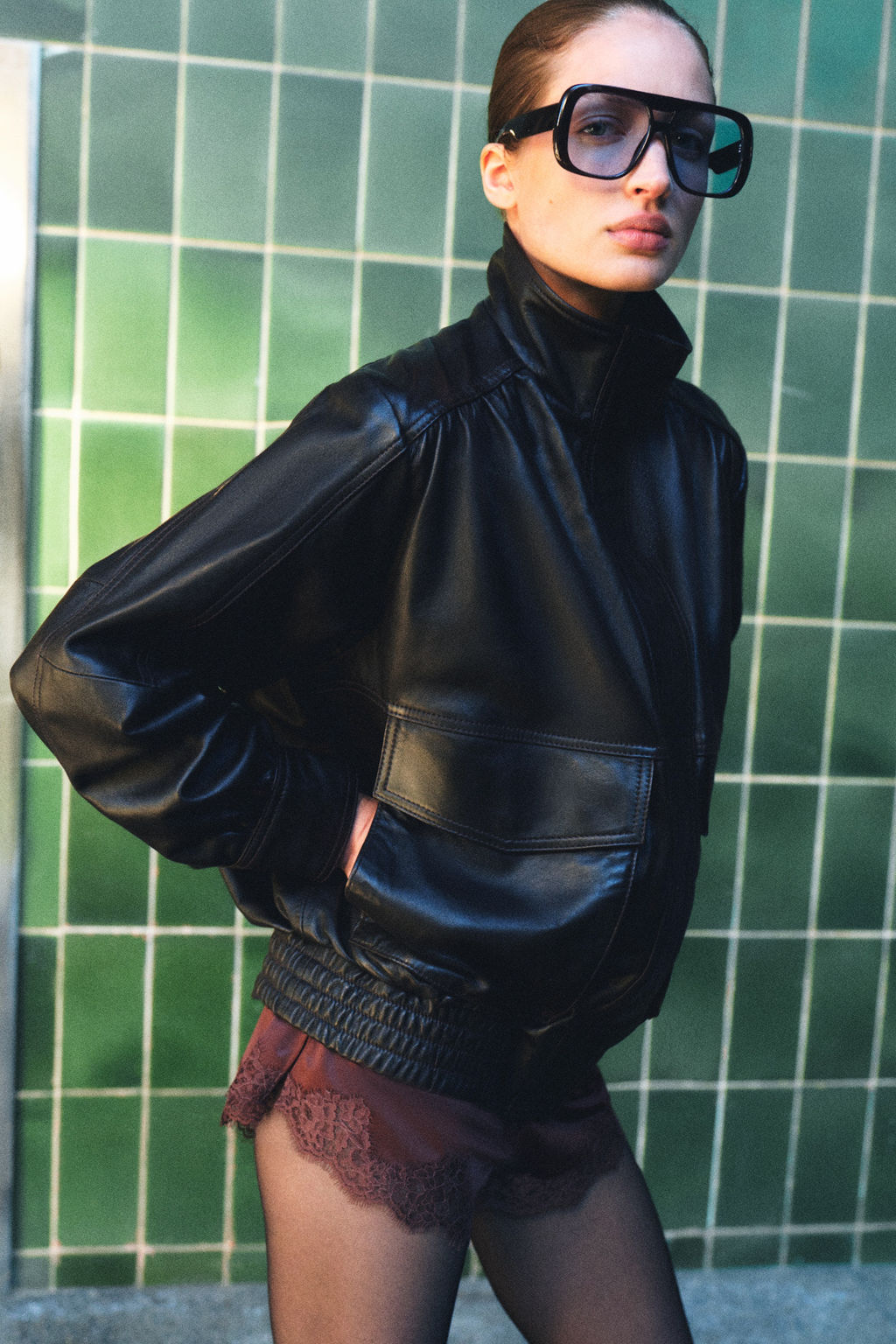 Cazadora oversize de piel - H&m фото 6