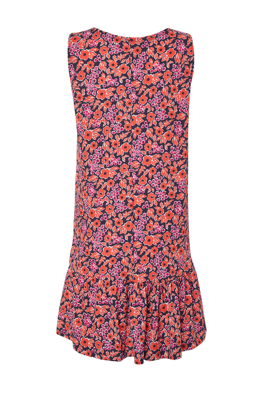 TRENDYOLMILLA Indigo Cicek Bask?l? S?f?r Kol Volanl? Shift/Duz Mini Esnek Orme Elbise TWOSS22EL0794  фото 10