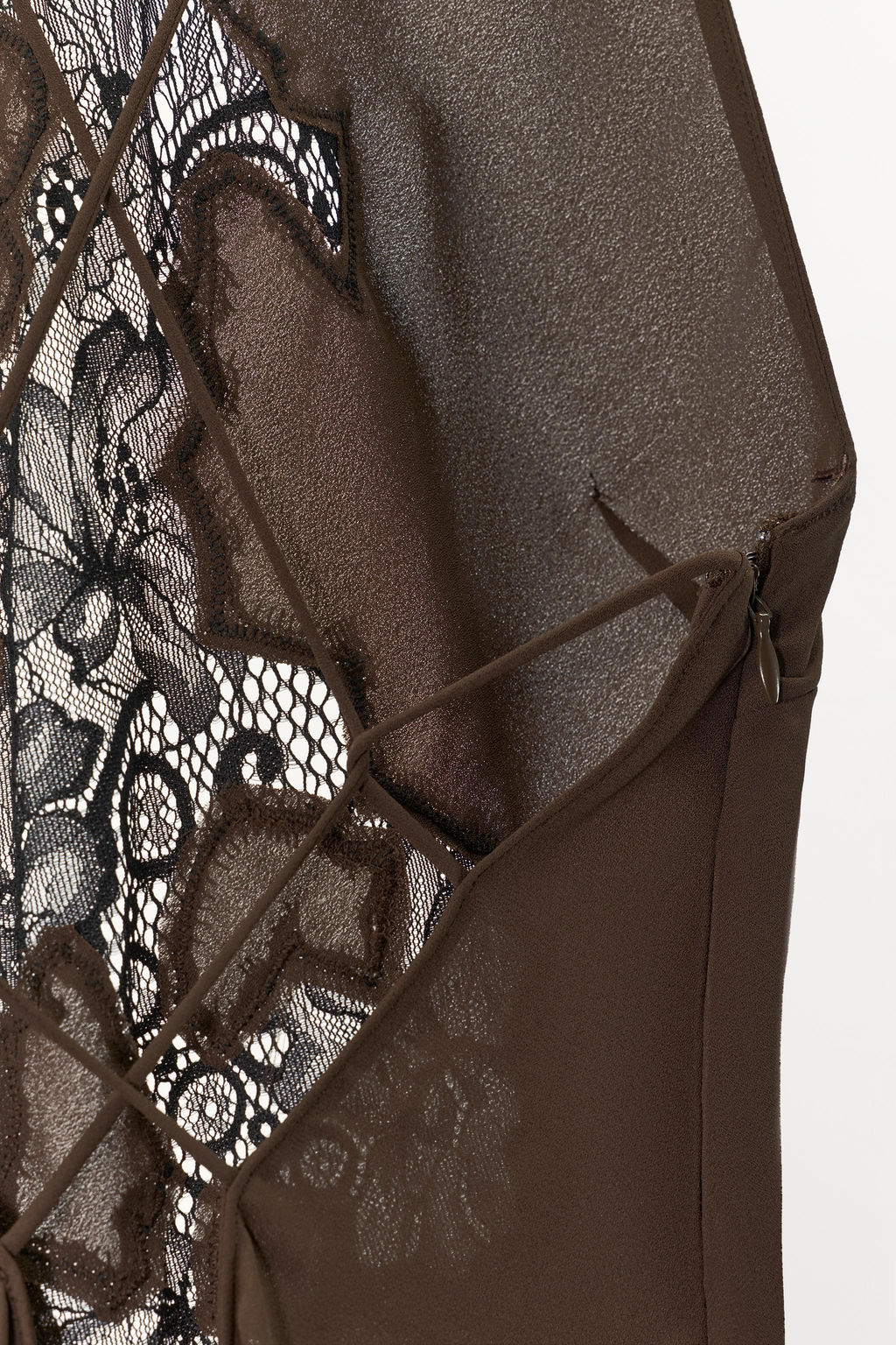 VESTIDO HALTER ENCAJE / Marr?n - Zara фото 7