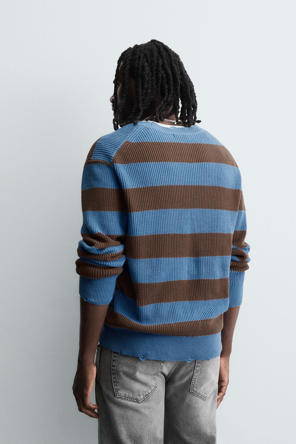 STRIPED PURL KNIT SWEATER - Zara фото 3