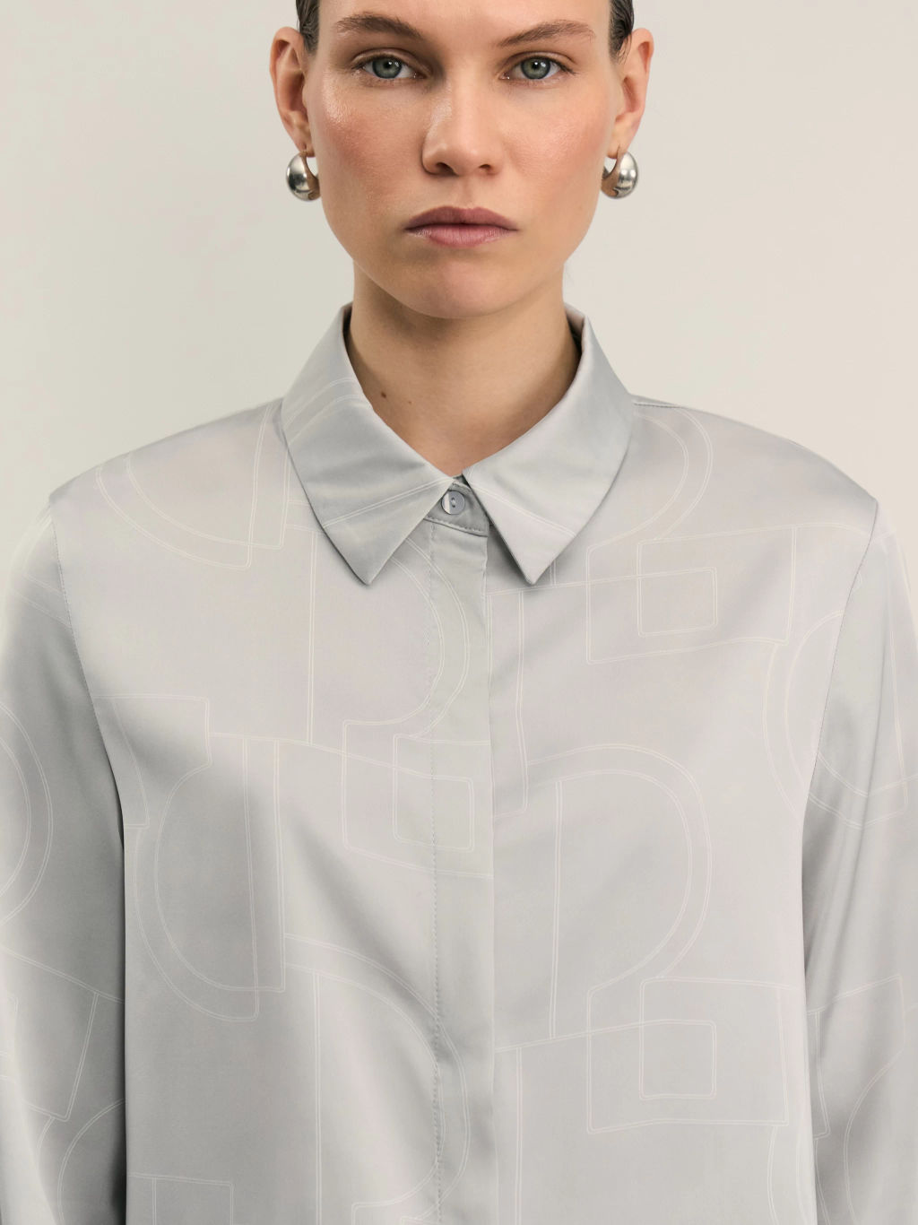 Атласная блузка с принтом / Zarina  фото 6