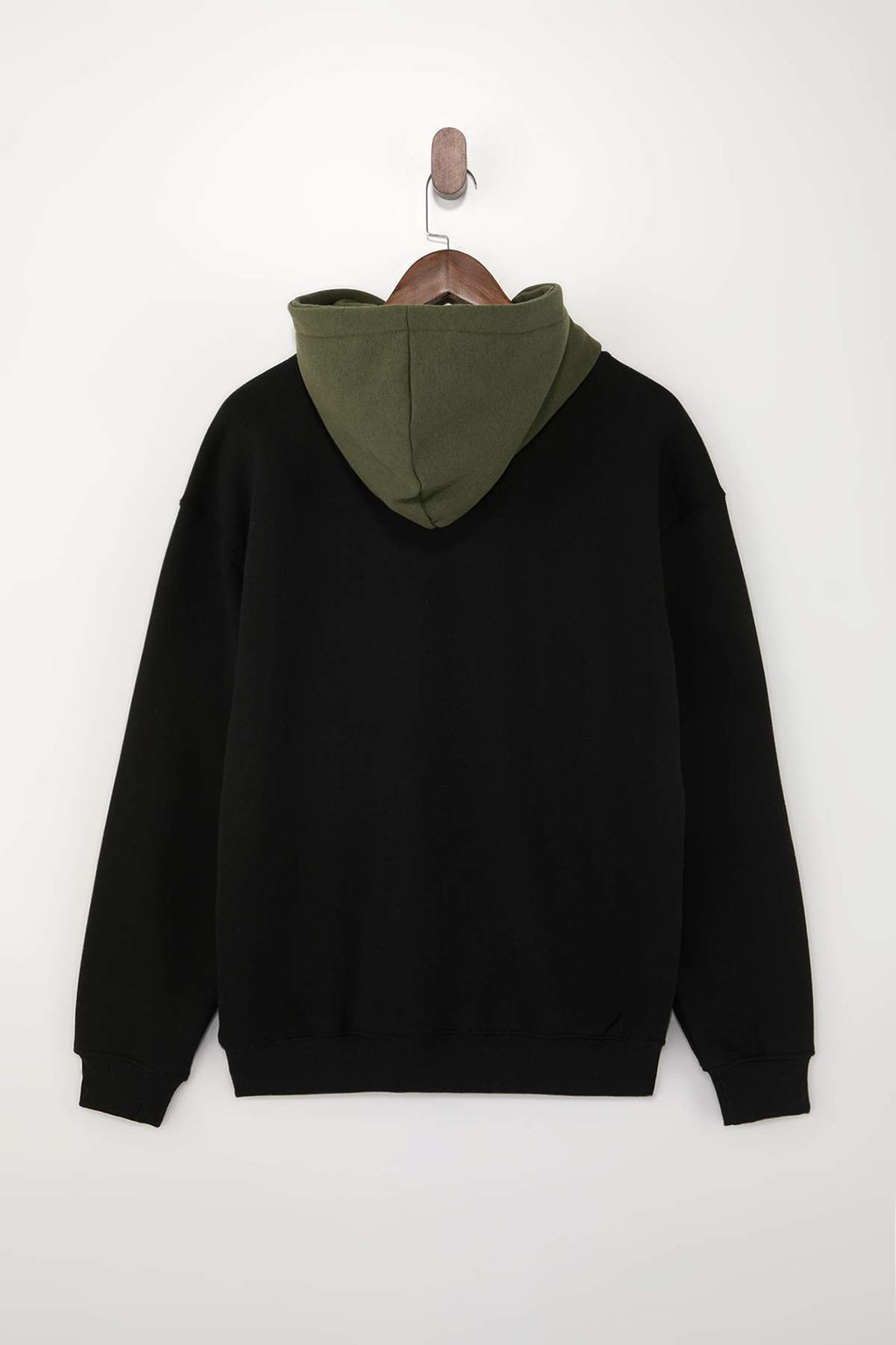 Siyah-Haki Oversize/Genis Kesim Kapusonlu Ici Sardonlu Sweatshirt TMNAW26SW00048