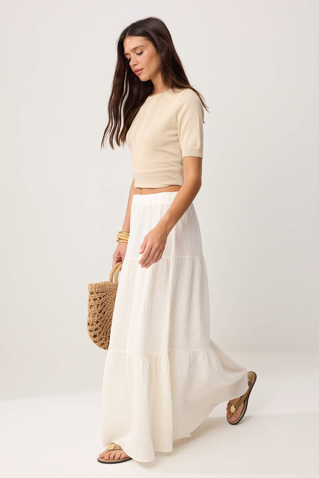 Lacivert %100 Pamuk Muslin Uzun Maxi Etek TWOSS25ET00174 - Trendyolmilla фото 6