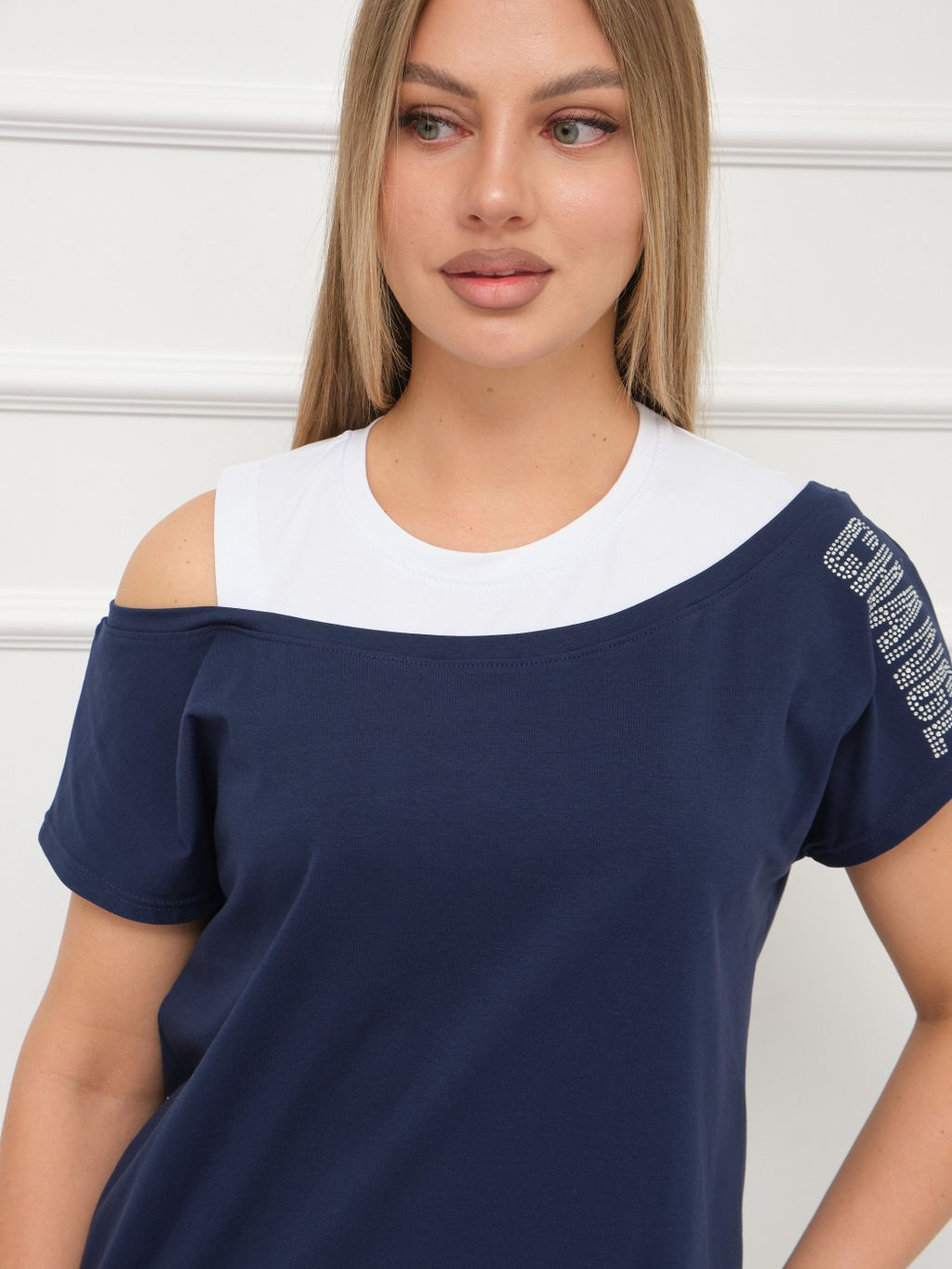 Платье женское Мирэль со стразами т.синий